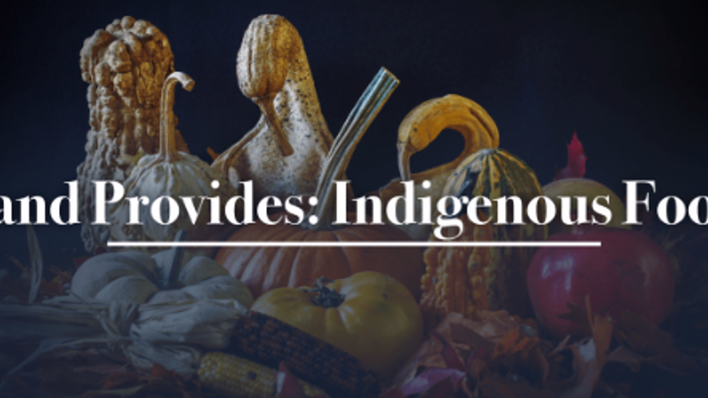 The Land Provides: Indigenous Foodways