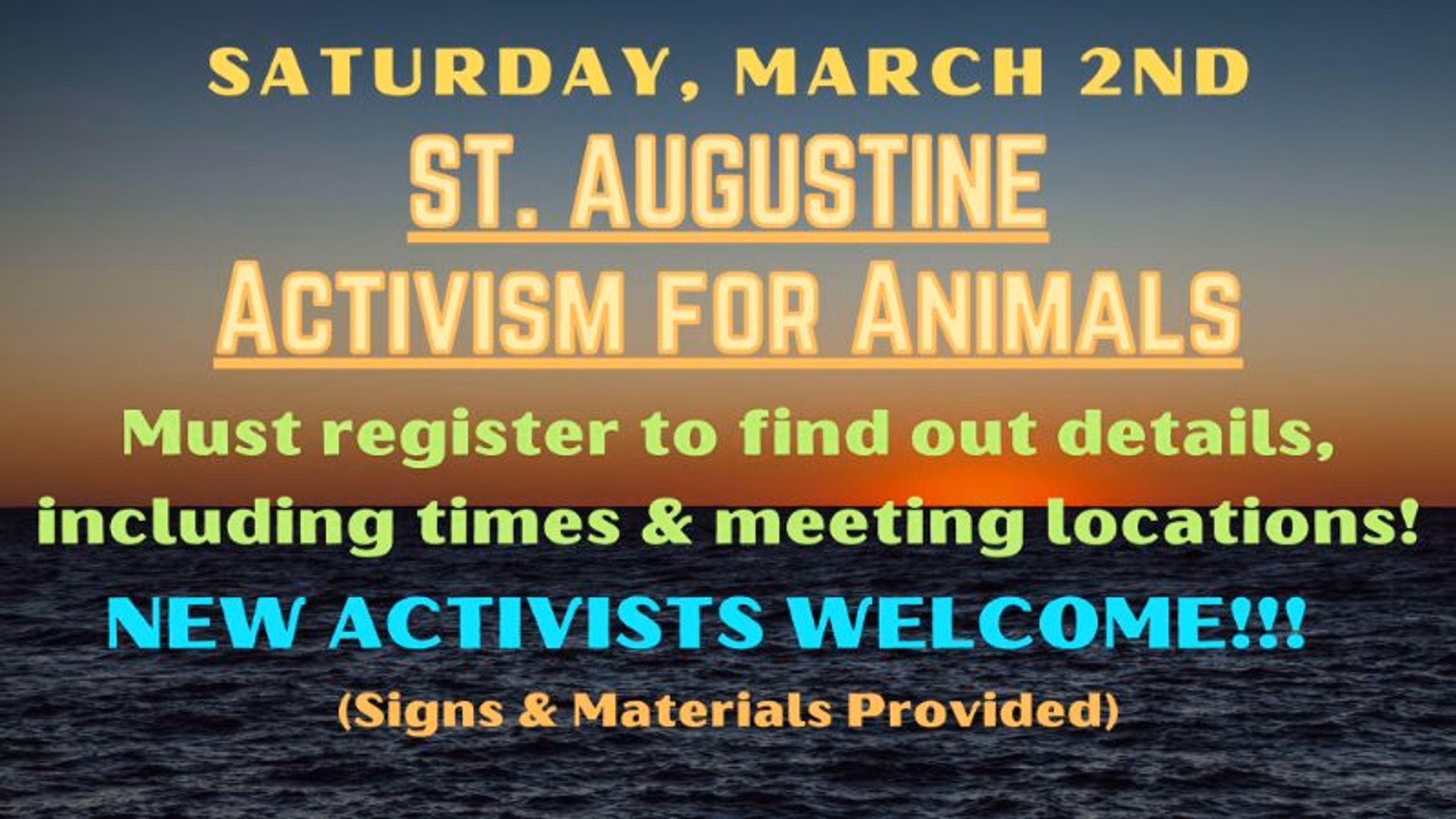 ST. AUGUSTINE - Actions for Animals