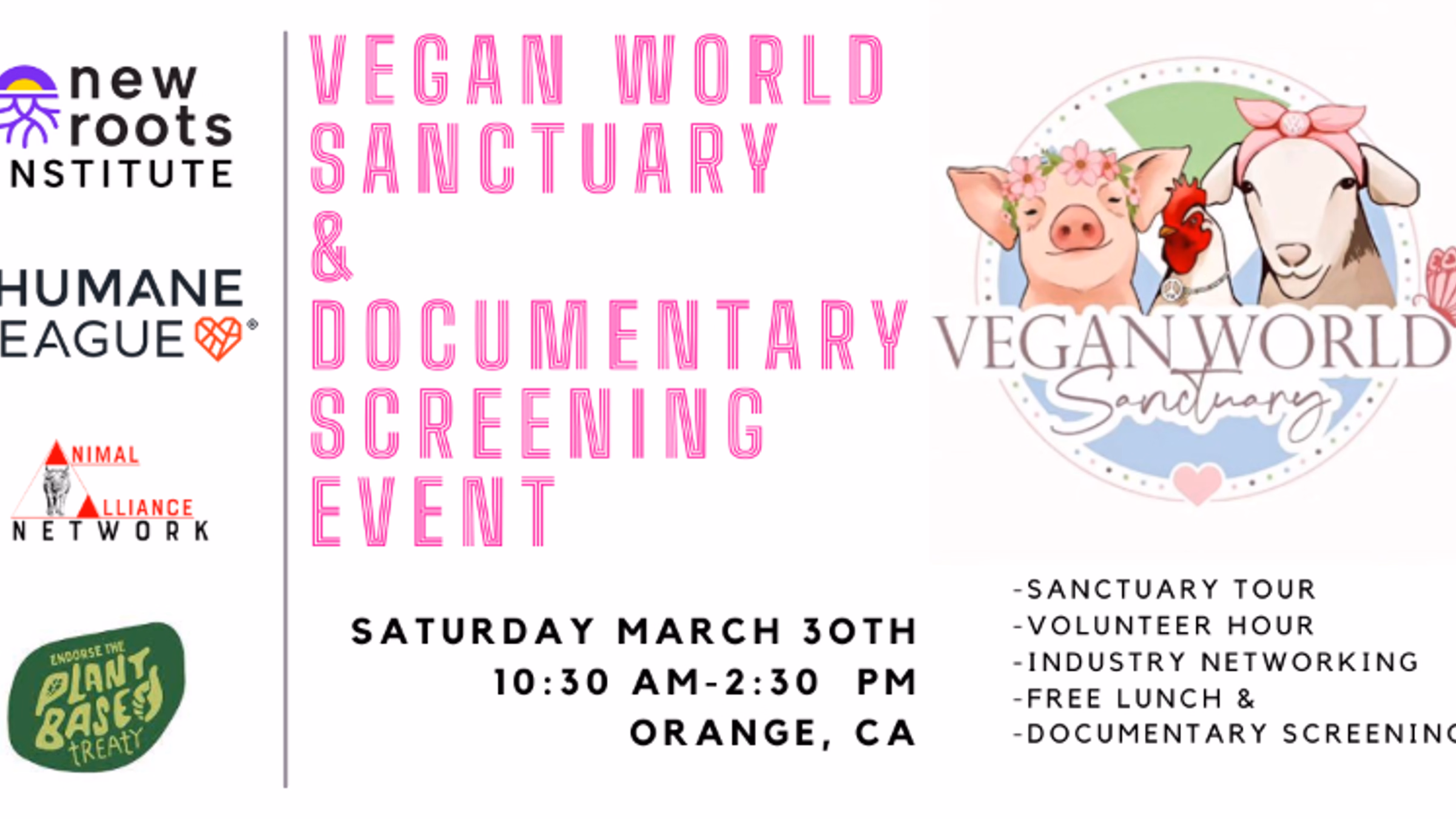 Vegan World Sanctuary & Documentary Screening Event