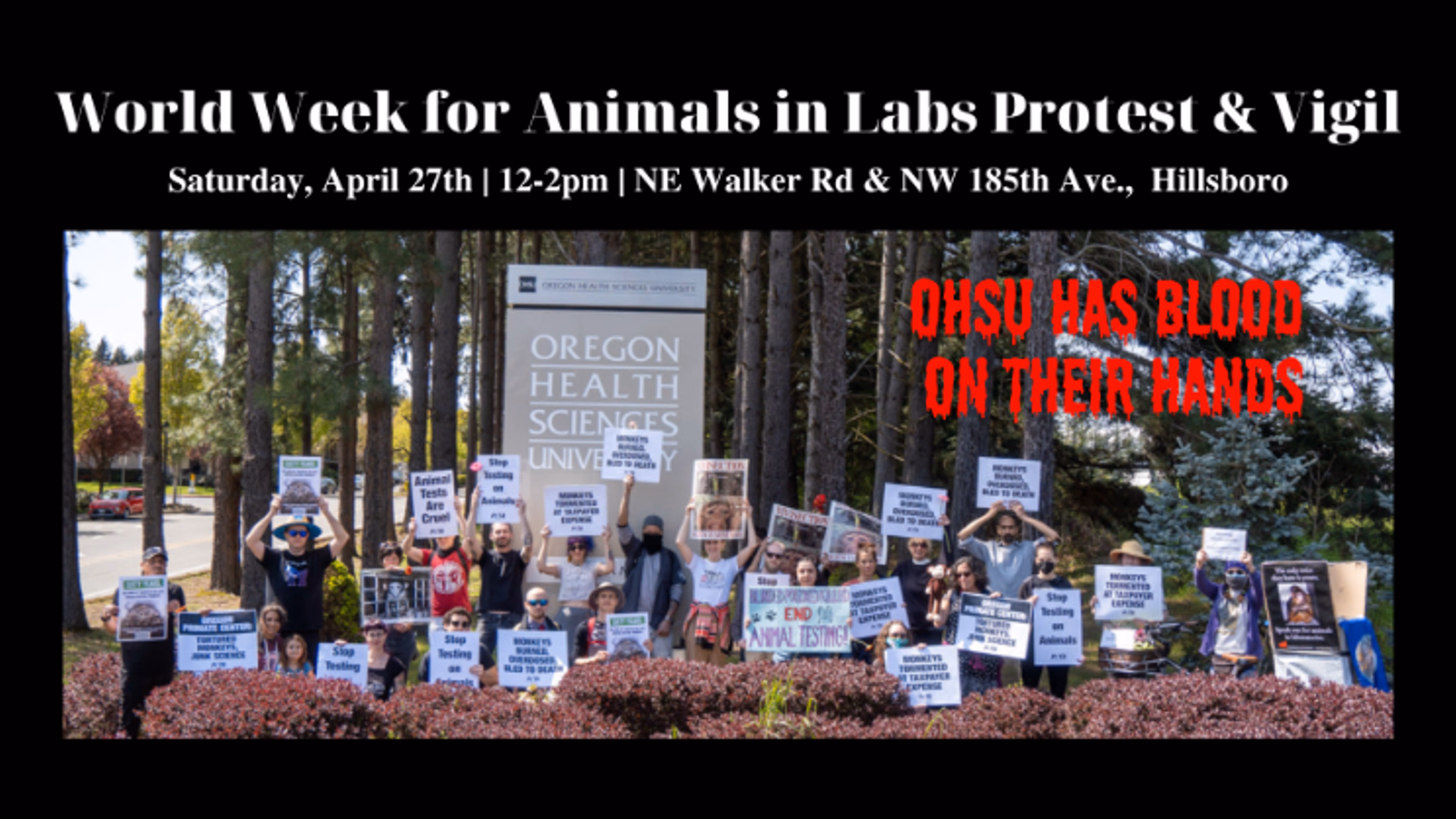 World Day for Animals in Labs 2024 - Portland Protest and Vigil