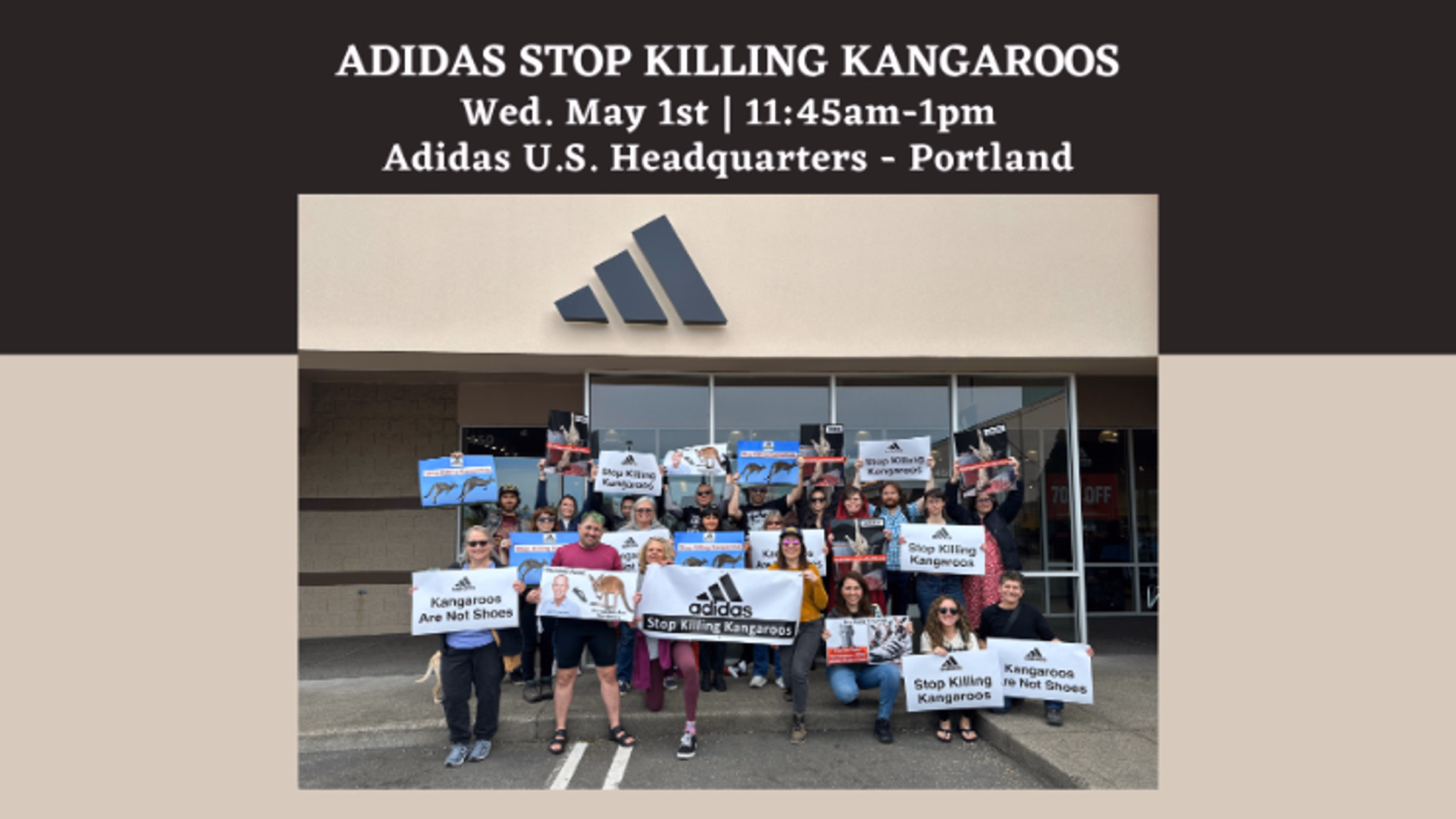 Adidas Stop Killing Kangaroos - Protest & Outreach at U.S.A Headquarters