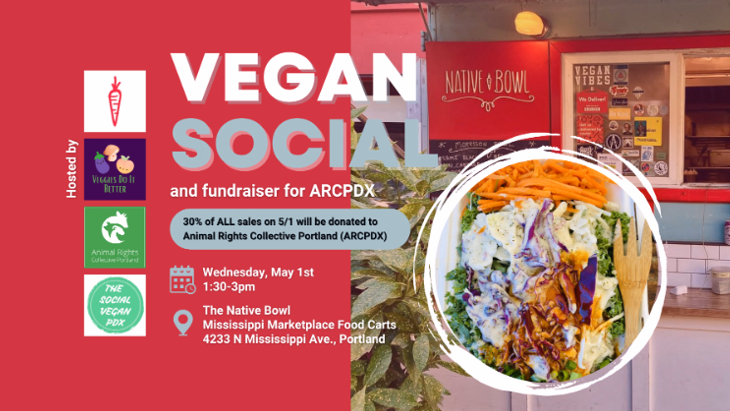 Vegan Social & FUNdraiser for ARCPDX - May 2024