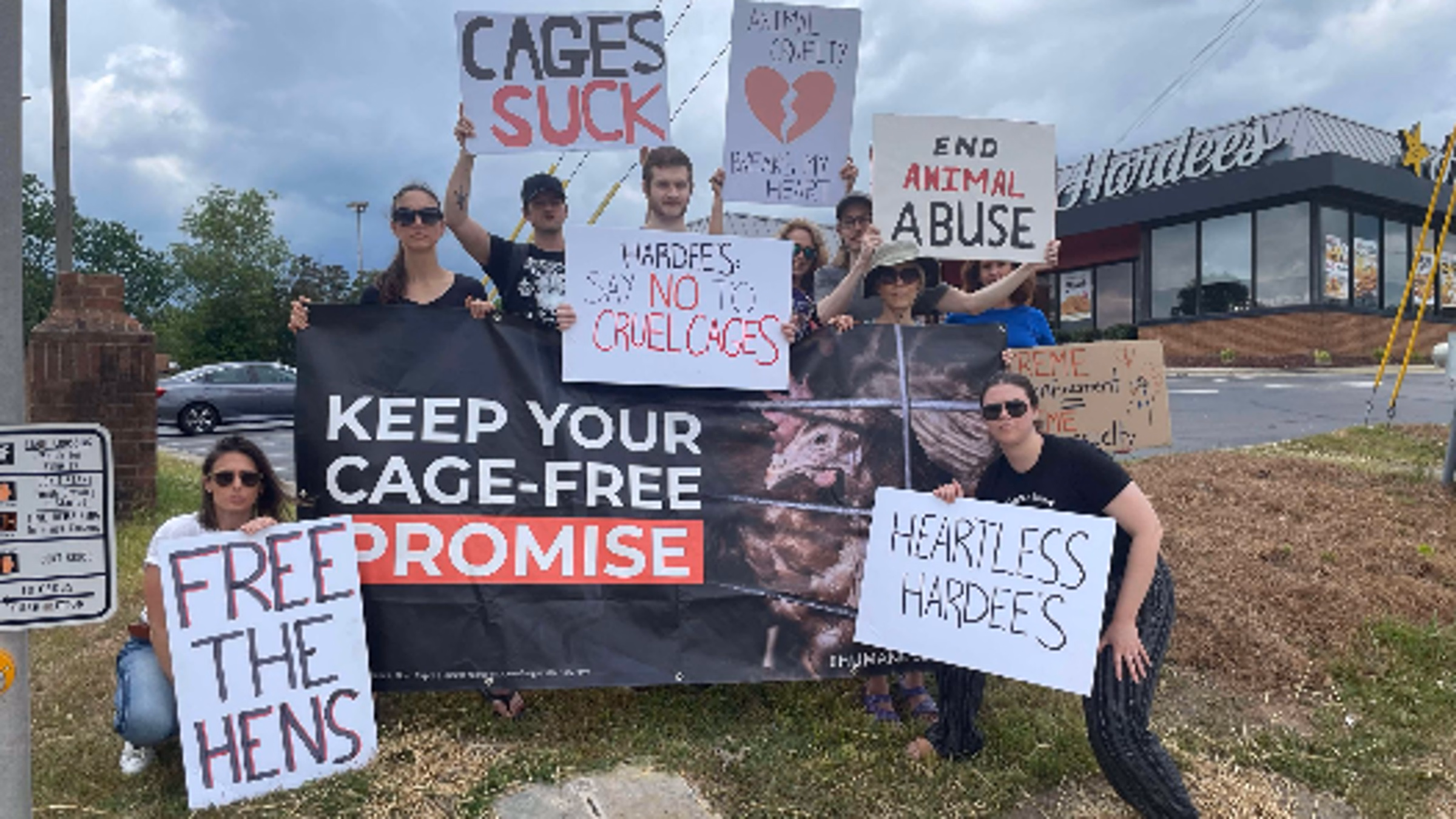 Hardee's Battery Cage Protest ROUND 2 🥊💥