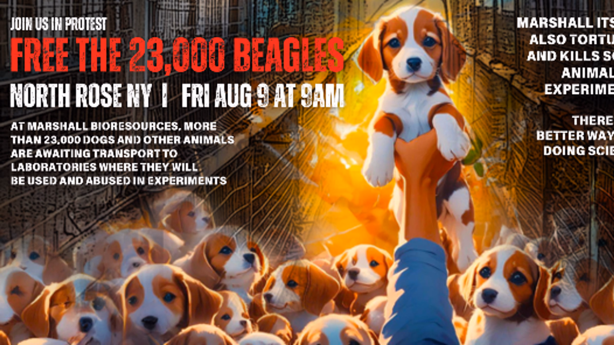Protest Against Animal Testing in North Rose NY 