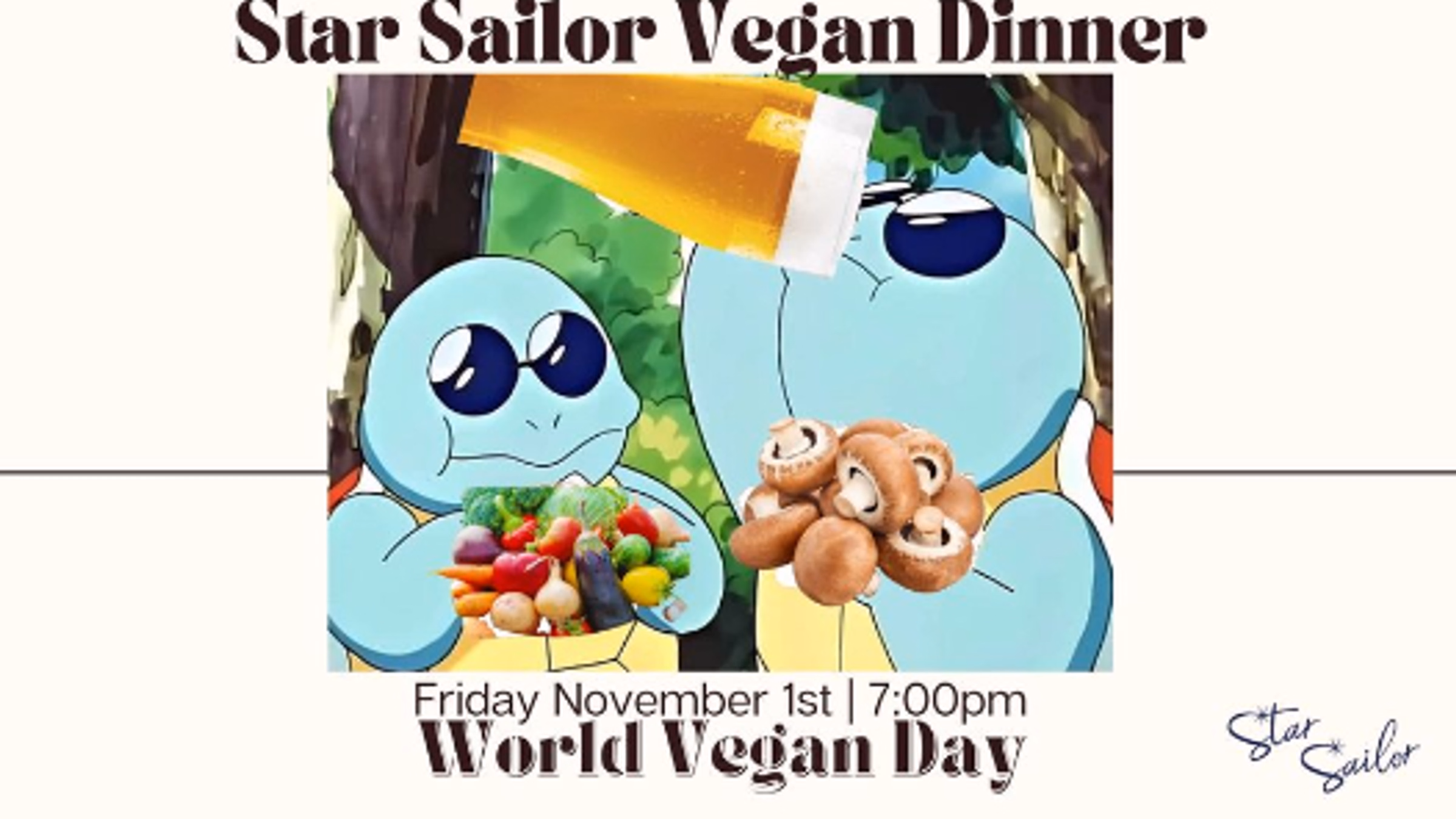 Star Sailor Vegan Dinner for World Vegan Day
