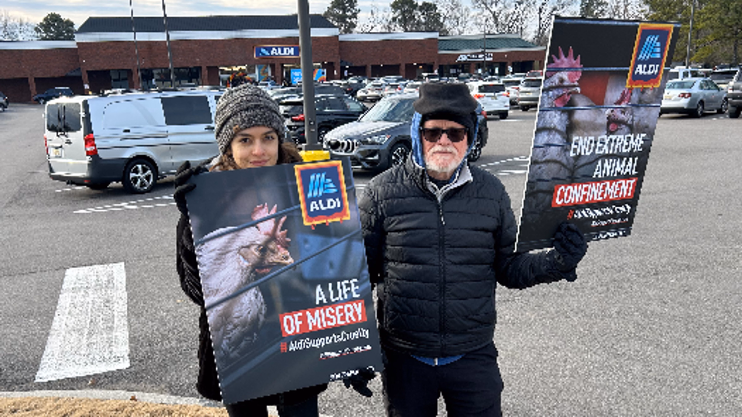Protest Aldi Animal Cruelty at Grand Opening (Pinson, AL)