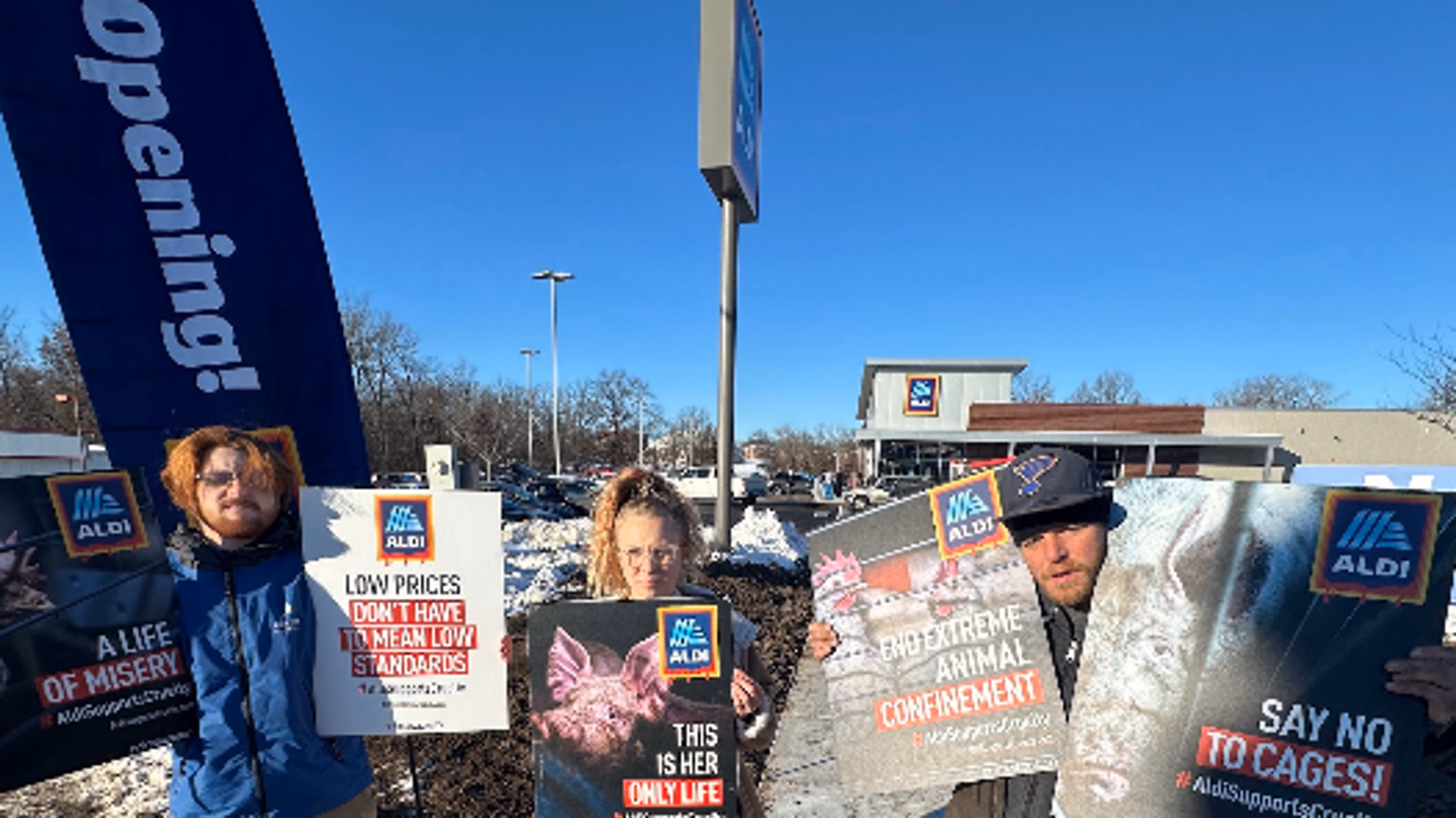 Protest Aldi Animal Cruelty at Grand Opening (Olivette, MO)