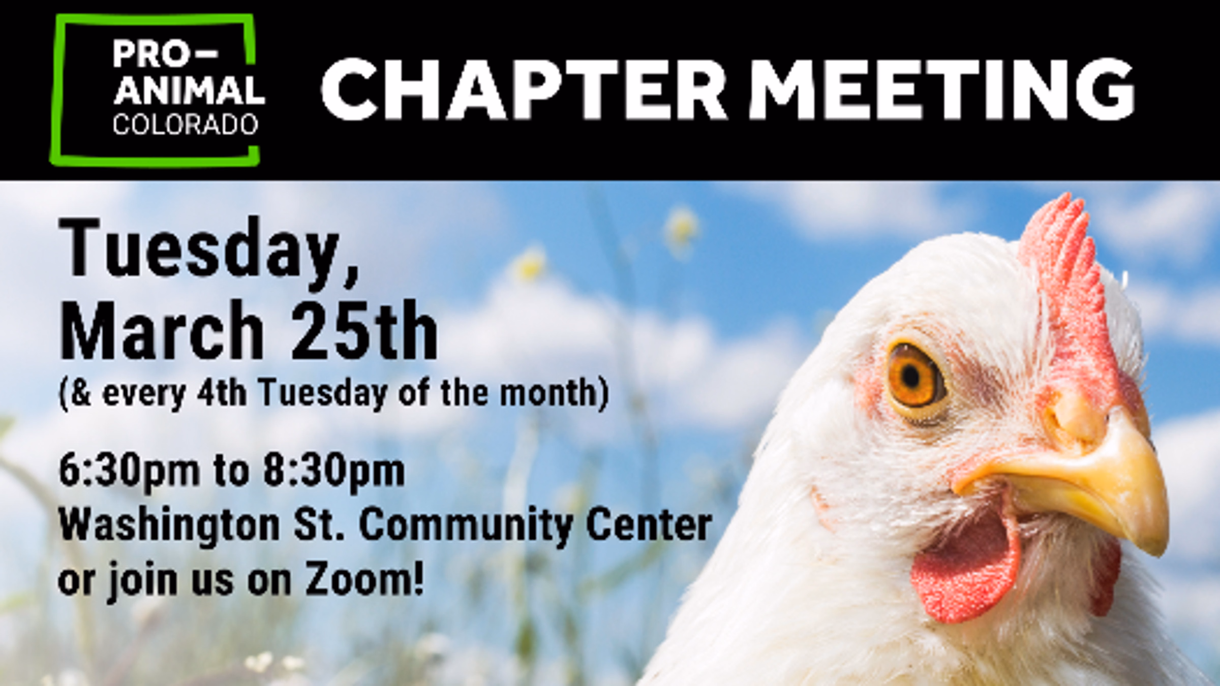 Pro-Animal Colorado March Chapter Meeting
