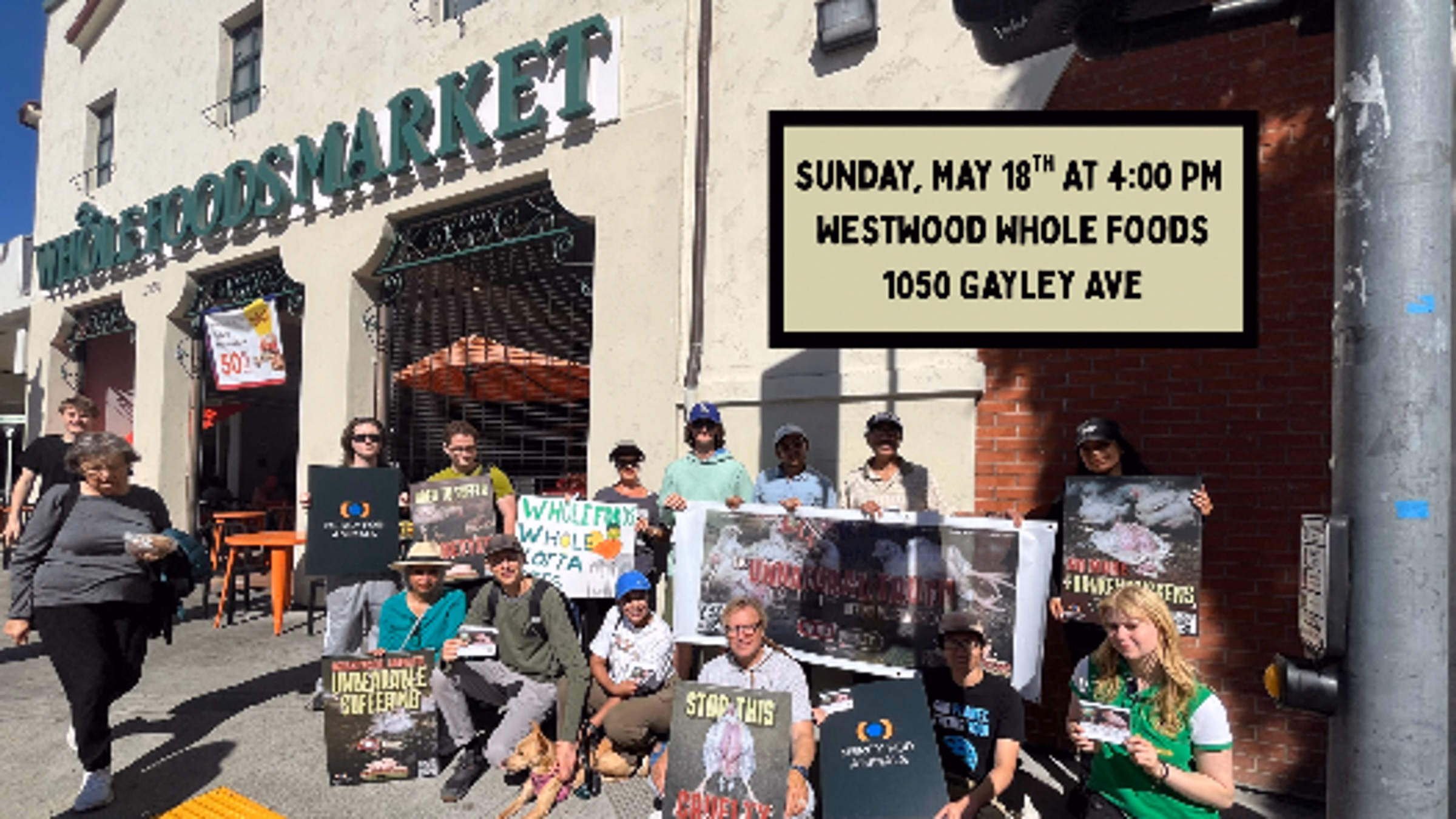 Whole Foods STOP FRANKENCHICKENS Protest After AVA