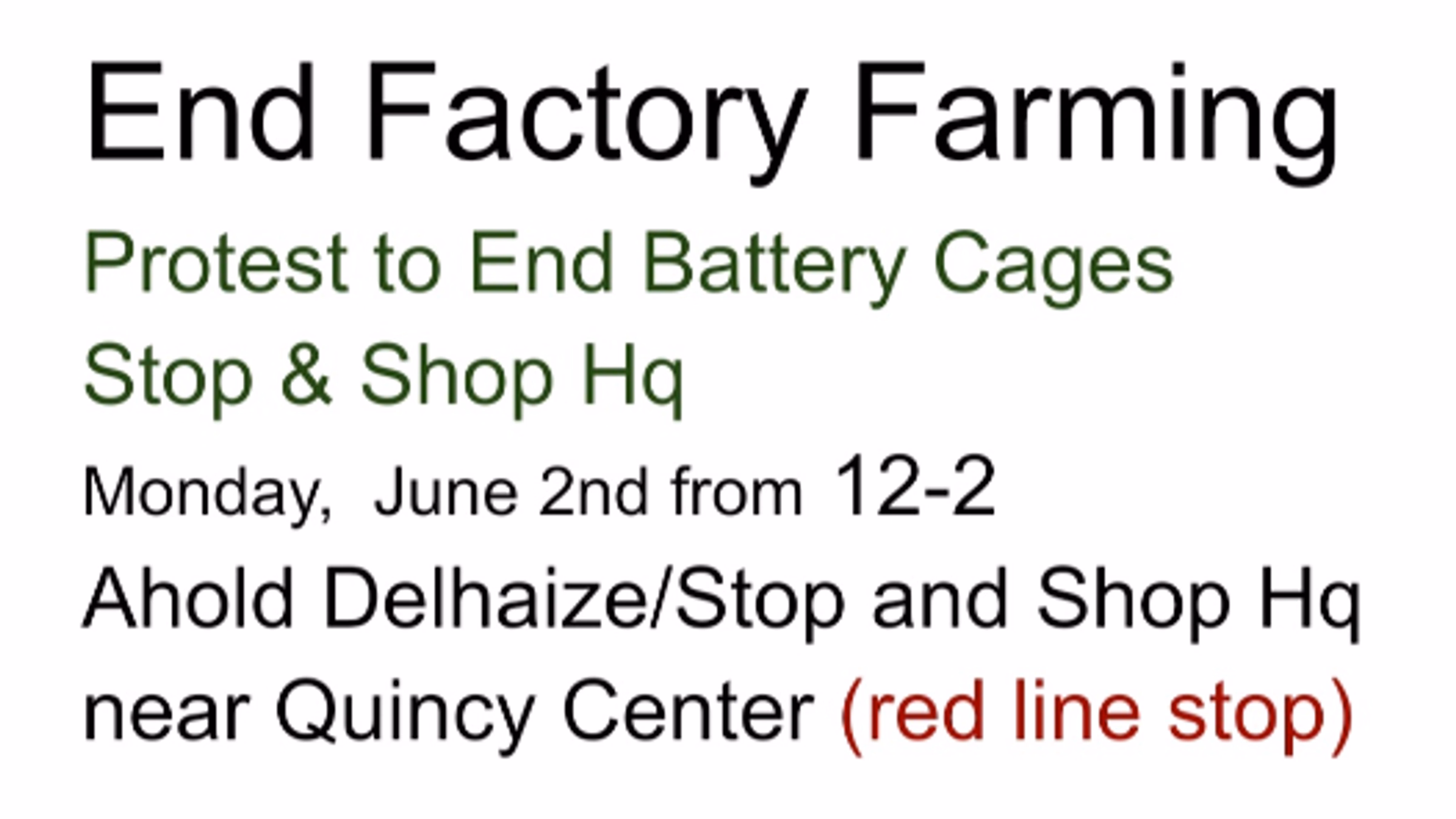 Protest to end battery cages