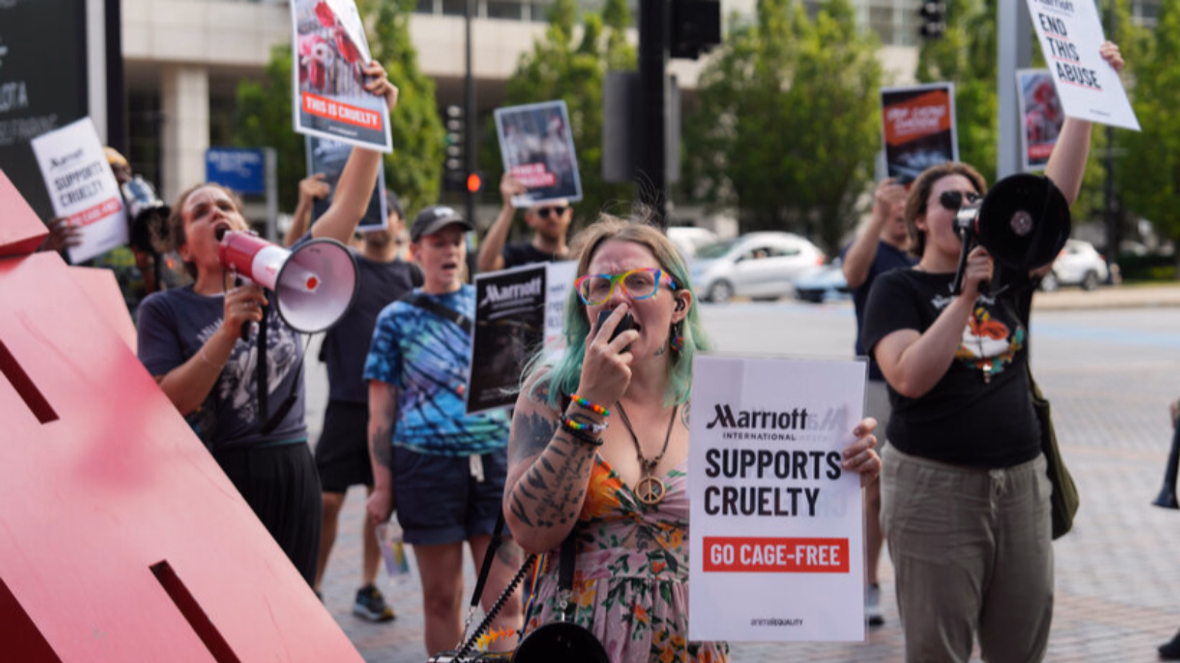 Marriott Protest for Broken Cage-Free Promise - Austin, Texas