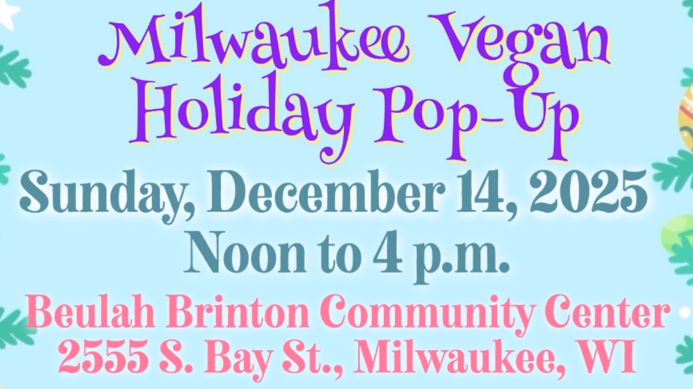 Milwaukee Vegan Holiday Pop-Up 