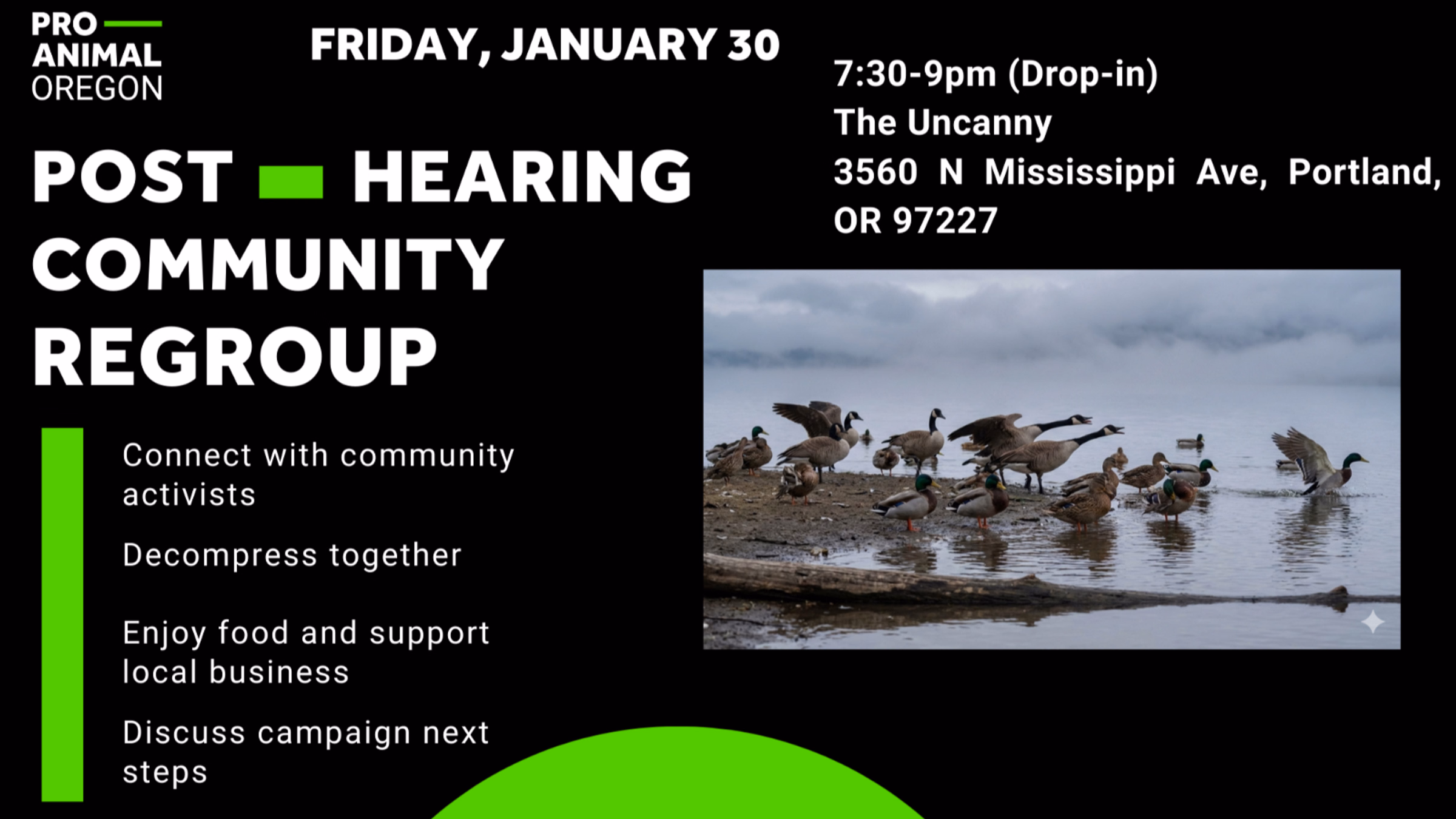 Pro-Animal Oregon Post-Hearing Community Regroup
