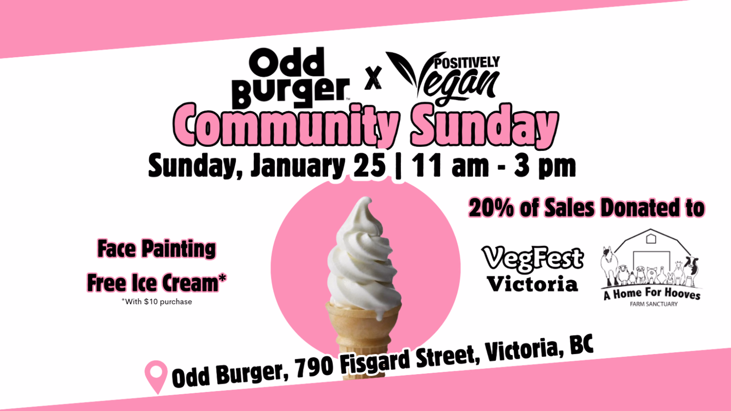 Community Sunday at Odd Burger Victoria with VegFest Victoria and Home for Hooves