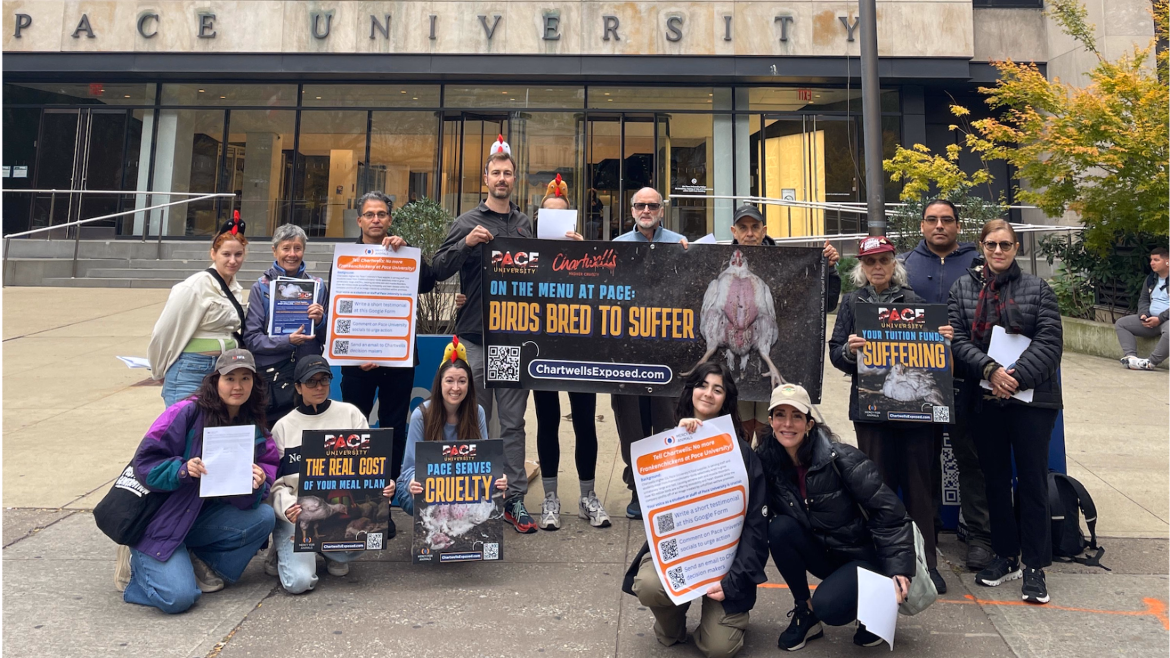 Demo Against Animal Cruelty at Pace University