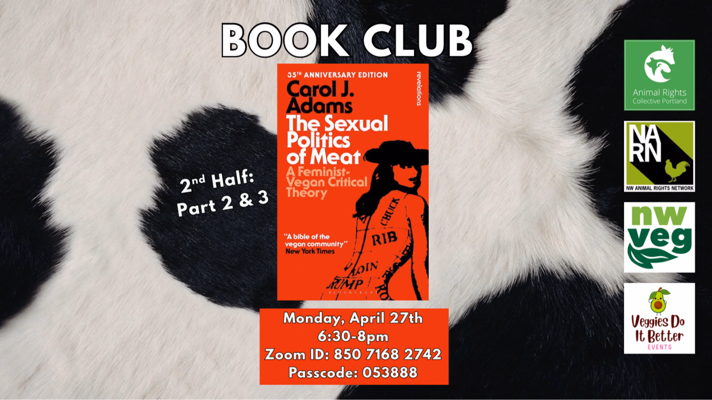 ARCPDX Book Club - "Sexual Politics of Meat" *2nd Half* (April 2026)