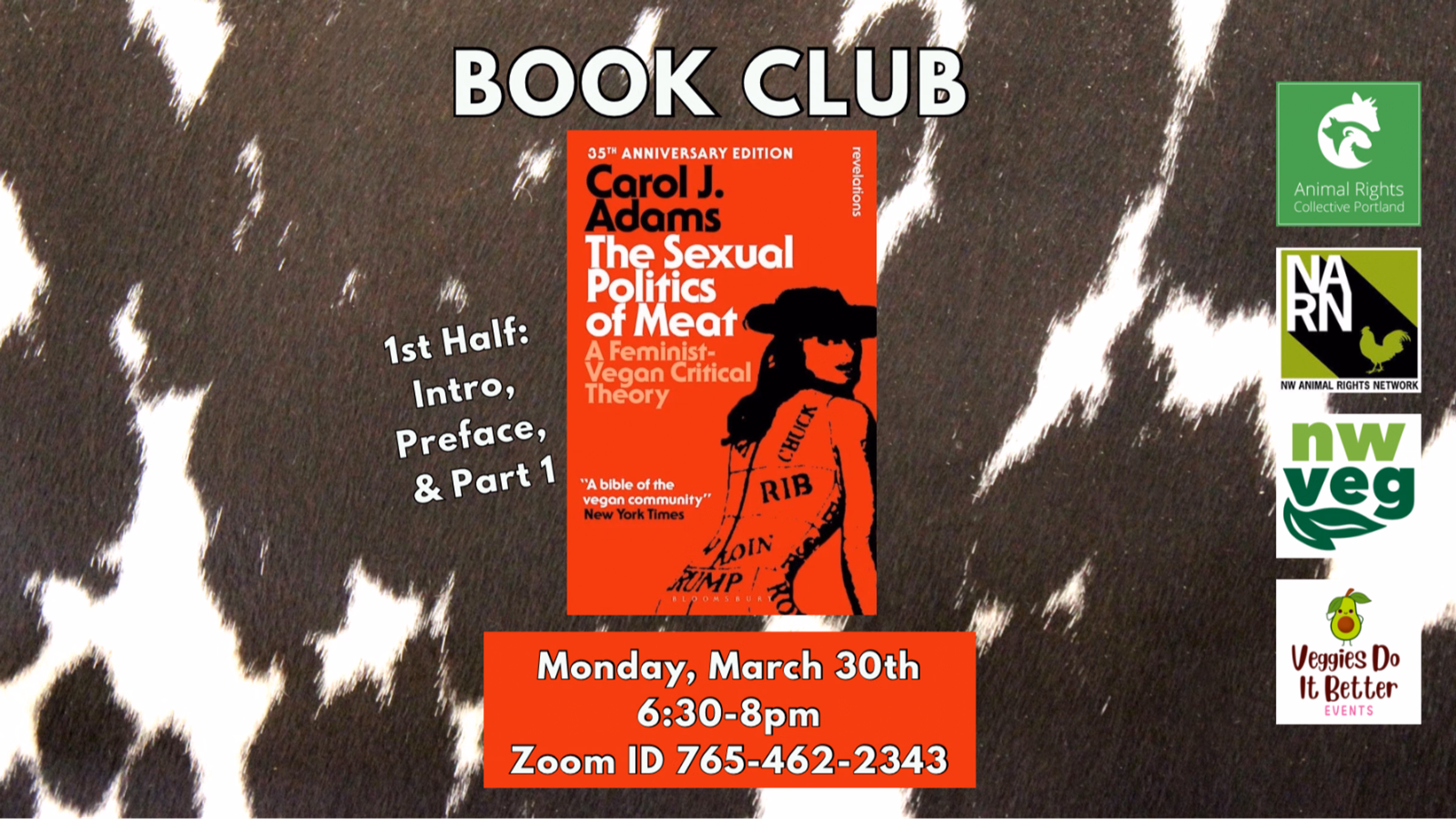 ARCPDX Book Club - "Sexual Politics of Meat" *1st Half* (March 2026)