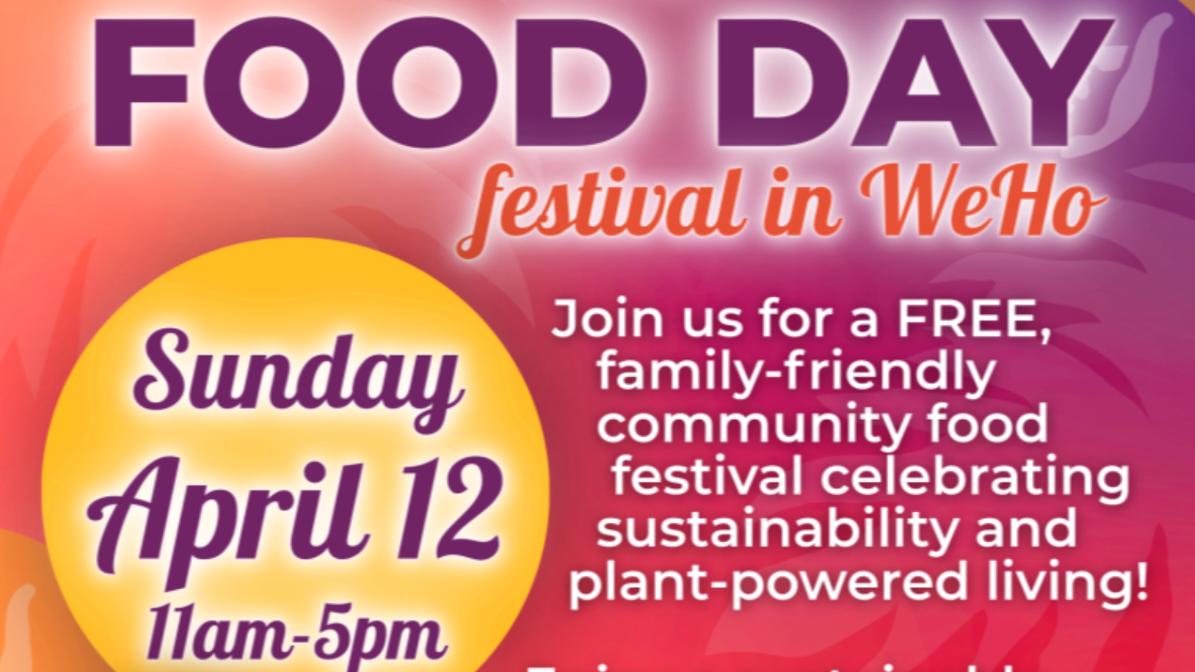 2nd Annual Food Day Festival in WeHo (LA Climate Week 2026)