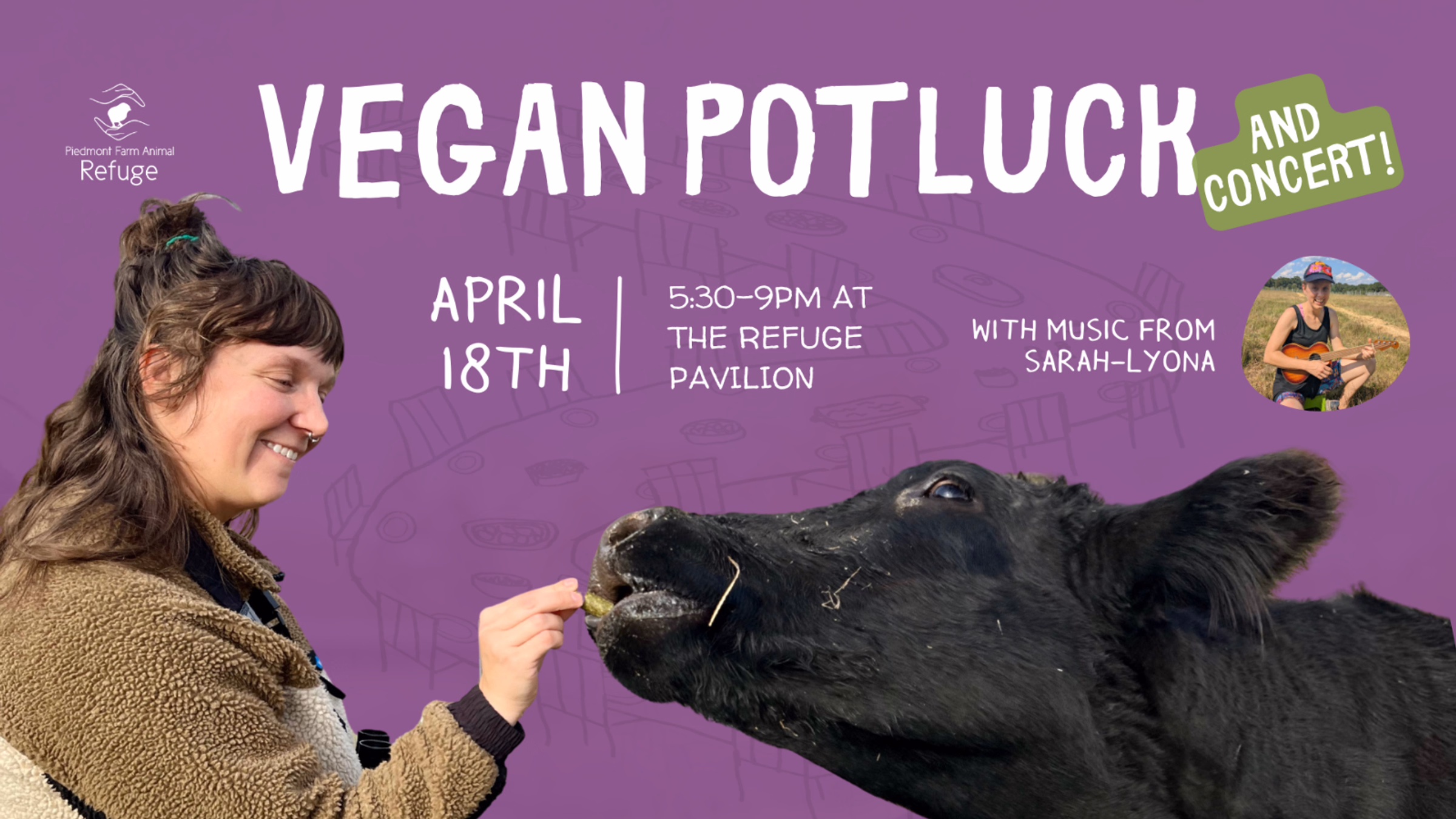 Spring Potluck at Piedmont Farm Animal Refuge