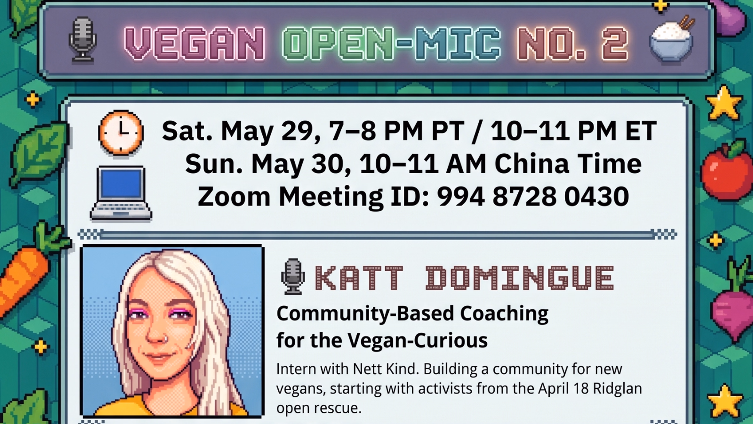 Vegan Open Mic — Vol. 2 🎙️ (English Edition)