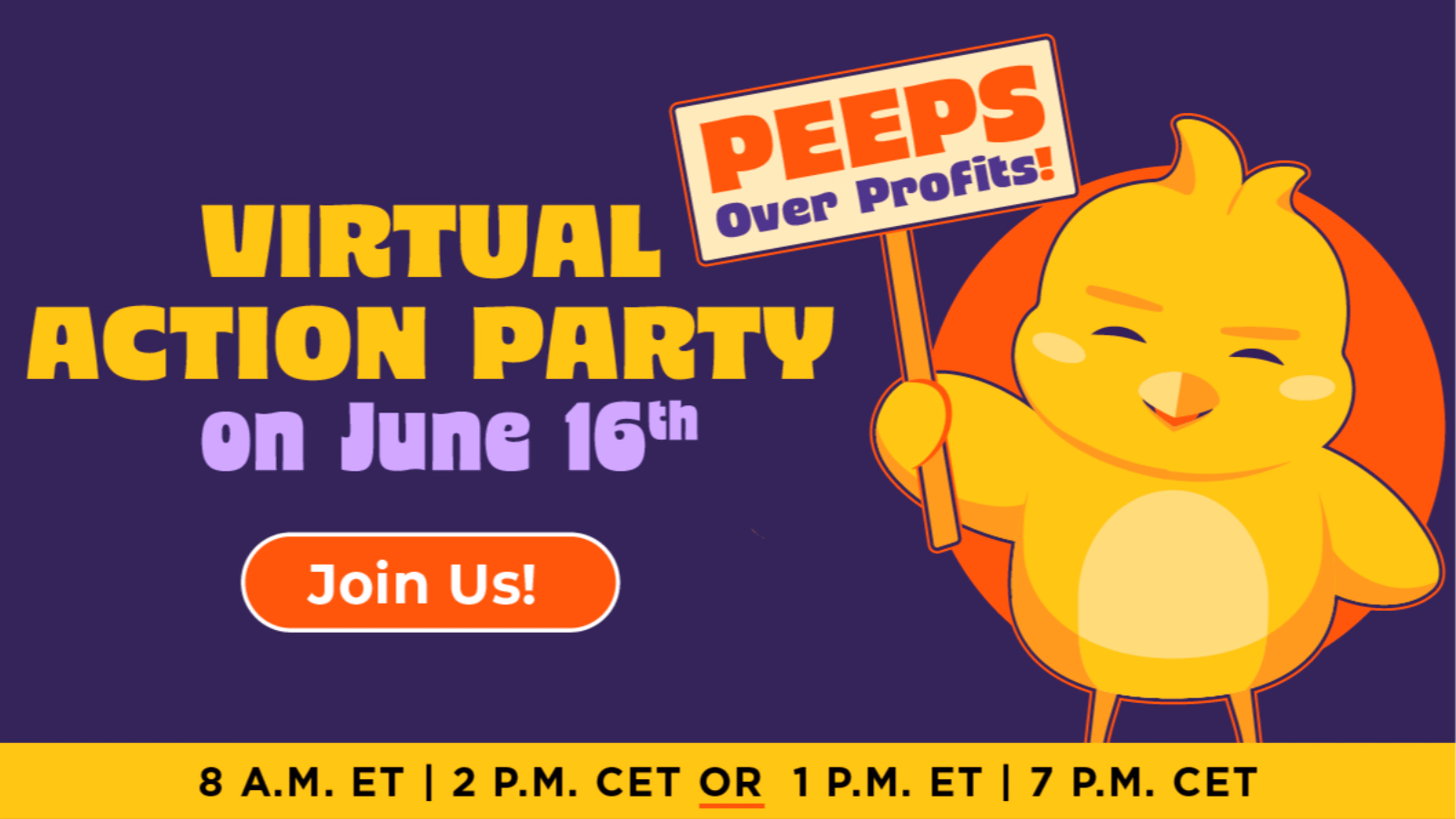 Power to the Peeps Action Party - CJ Group Cage-Free Campaign