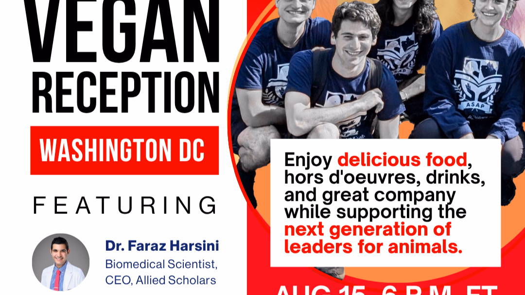 Exclusive dinner in DC - Meet Special Guests - Support Vegan Education in Universities